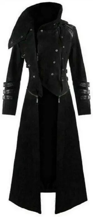 Prime Quality Scorpion Men's Hooded Trench Coat Long Jacket Red/Black Gothic Steampunk