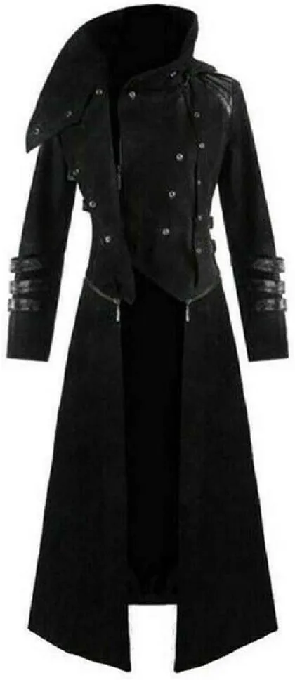 Prime Quality Scorpion Men's Hooded Trench Coat Long Jacket Red/Black Gothic Steampunk