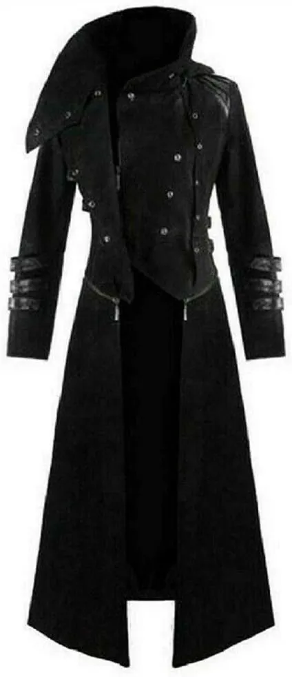 Prime Quality Scorpion Men's Hooded Trench Coat Long Jacket Red/Black Gothic Steampunk