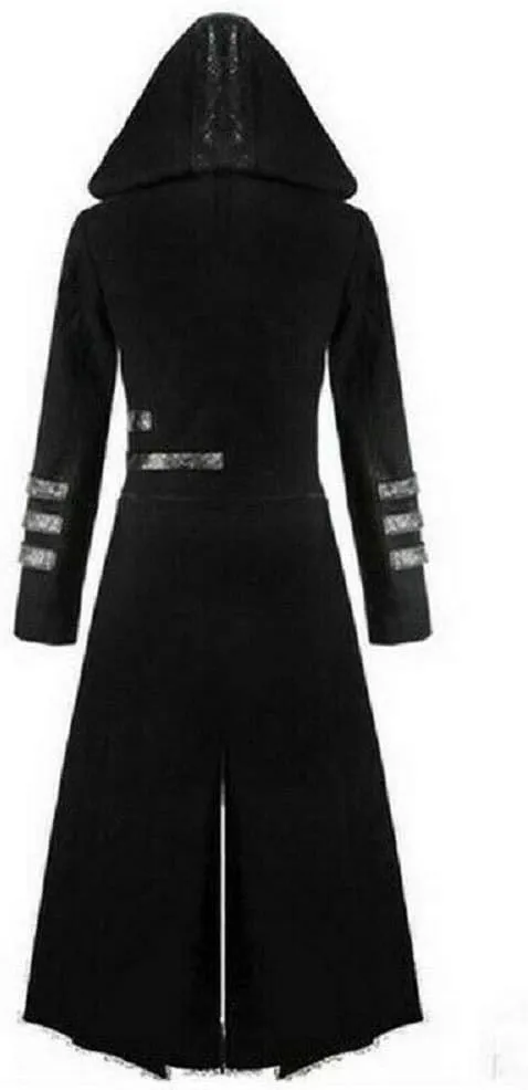 Prime Quality Scorpion Men's Hooded Trench Coat Long Jacket Red/Black Gothic Steampunk