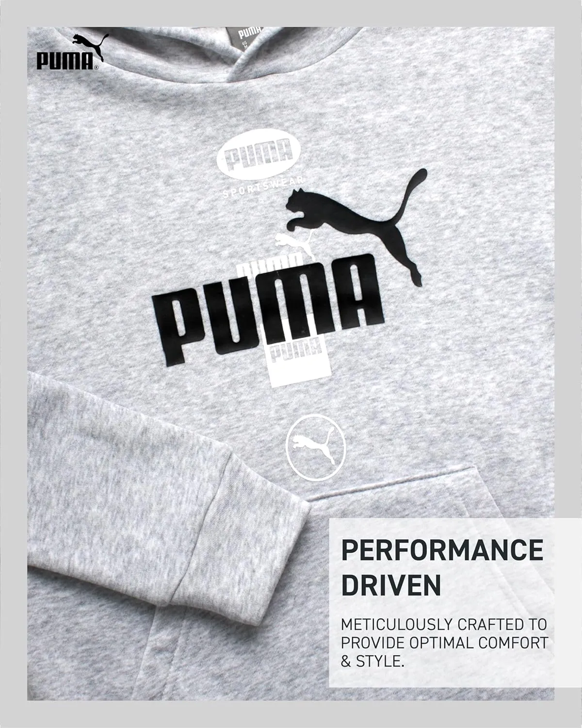 PUMA Boys' Athletic Hoodie - Performance Fleece Pullover Graphic Sweatshirt for Boys (Sizes: 8-20)