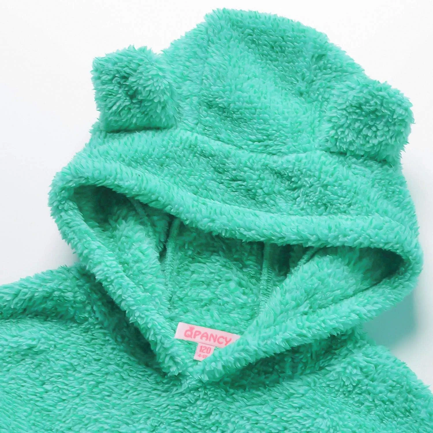 QPANCY Girls Sherpa Pullover Hoodie Kids Fleece Cat Clothes Winter Fall Coat Top