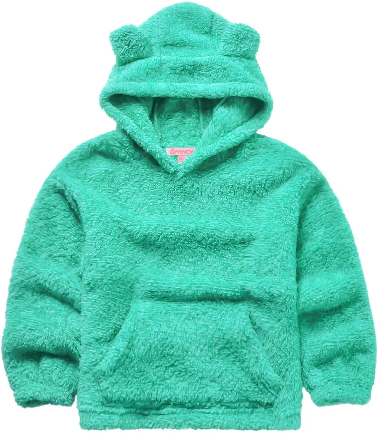 QPANCY Girls Sherpa Pullover Hoodie Kids Fleece Cat Clothes Winter Fall Coat Top