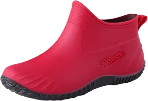 Rain Boots Women Women's Ankle Rain Boots Waterproof Garden Shoes Rubber Rain Shoes for Hunting Gardening Farming