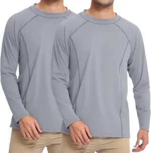 Rash Guard for Men UPF 50  Sun Protection Long Sleeve Shirts for Fishing Workout Quick Dry Lightweight Cooling