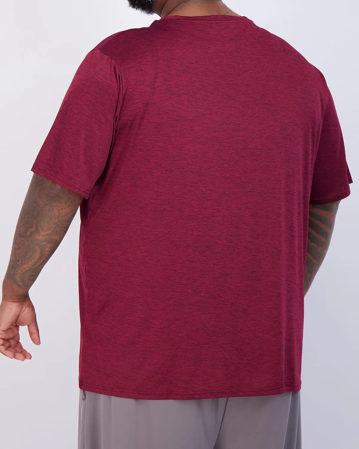 Real Essentials 3 Pack: Mens Big & Tall V-Neck Short-Sleeve Tech Stretch Dry-Fit T-Shirt (3X Tall-5X Tall)