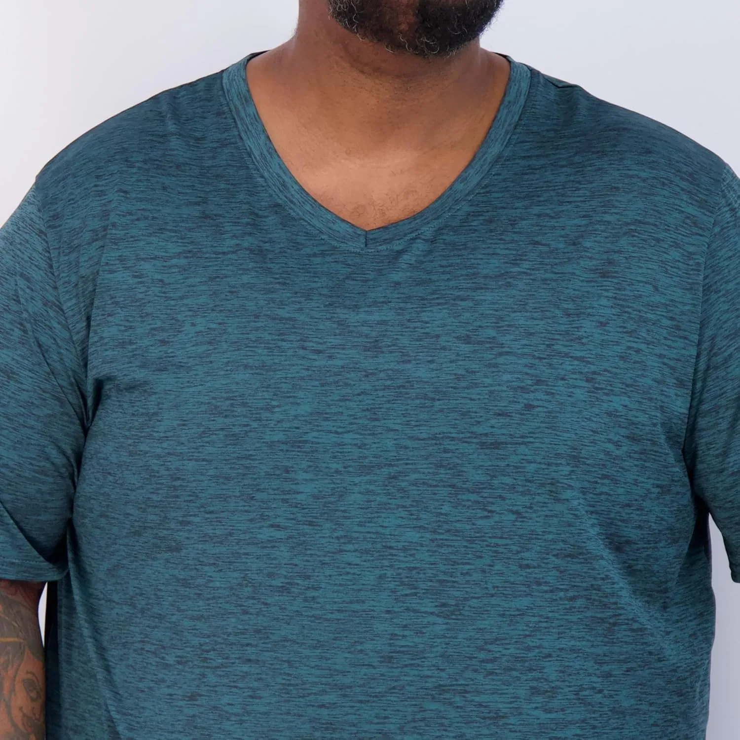 Real Essentials 3 Pack: Mens Big & Tall V-Neck Short-Sleeve Tech Stretch Dry-Fit T-Shirt (3X Tall-5X Tall)
