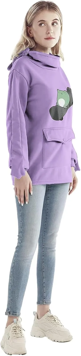 RGOSME Frog Hoodie Teen Girls Cute Oversized Graphic Hoodies Women Sweatshirt Cosplay Costume Pullover Tops
