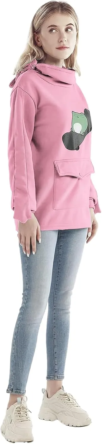RGOSME Frog Hoodie Teen Girls Cute Oversized Graphic Hoodies Women Sweatshirt Cosplay Costume Pullover Tops