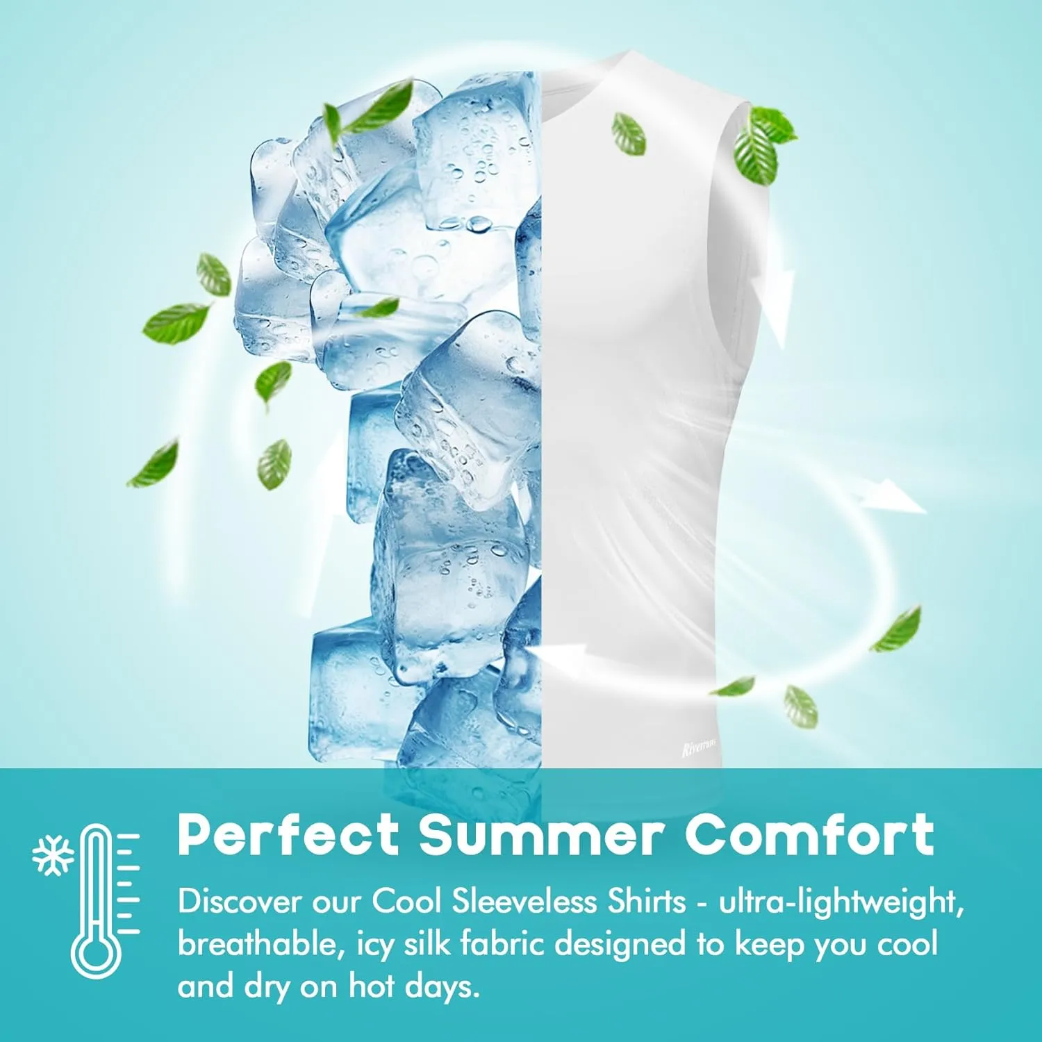 Riverruns Men's Sleeveless Tank Tops Quick Dry Workout Shirts for Gym Fitness Running Beach Swim