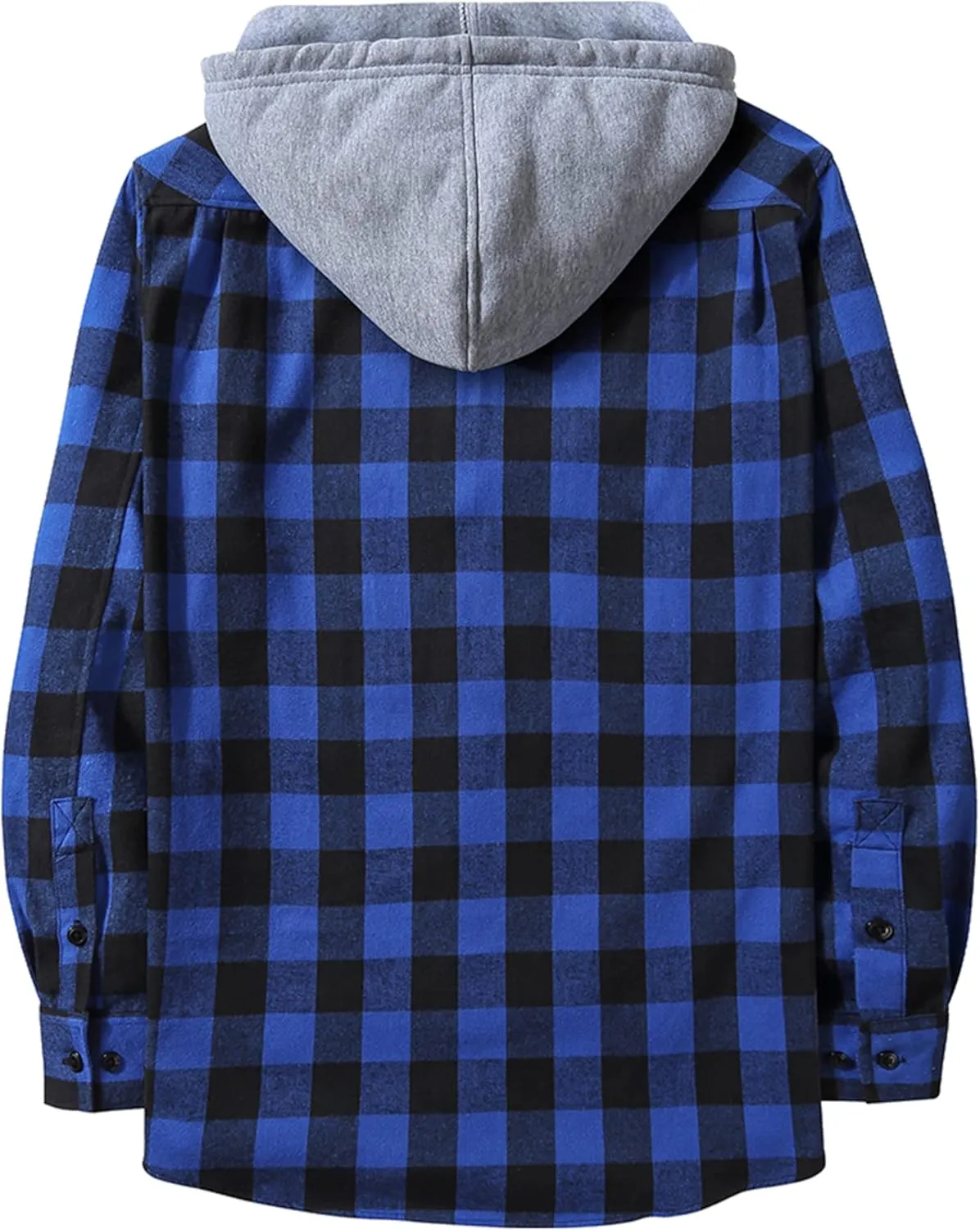 SCODI Mens Flannel Hoodie Shirt Casual Button Down Plaid Jacket Shirts Stylish Long Sleeve Shirts with Pocket