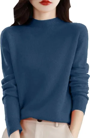 SERYU Cashmere Sweaters for Women Half Turtleneck Long Sleeve Jumper Knitted Pullover Warm Cashmere Sweater Tops