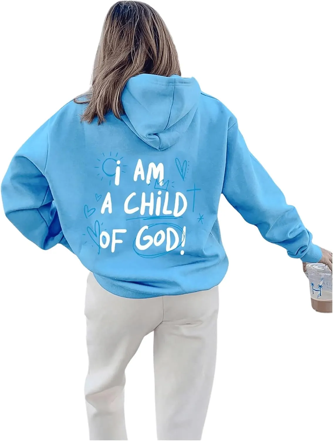 SHENHE Women's Oversized Graphic Hoodie Letter Print Casual Hoodie Pullover Sweatshirt