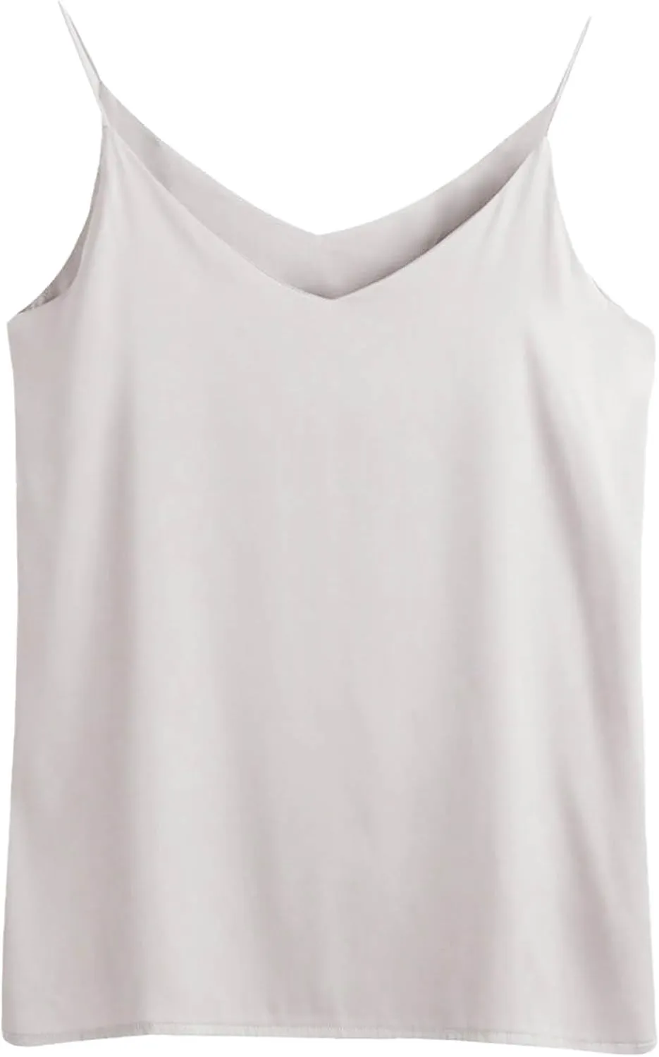 Silk Satin Tank Tops for Women V Neck Camisole Sleeveless Cami Tops Spaghetti Strap Dressy Casual Blouses Basic Tee