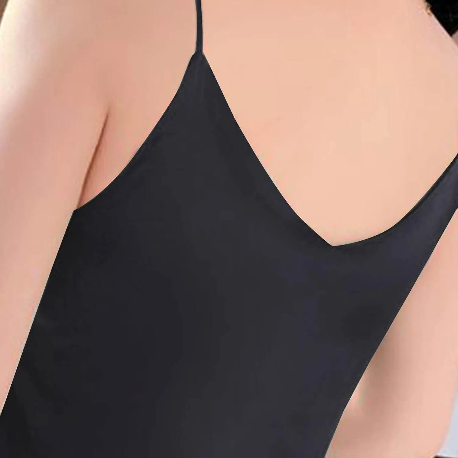 Silk Satin Tank Tops for Women V Neck Camisole Sleeveless Cami Tops Spaghetti Strap Dressy Casual Blouses Basic Tee