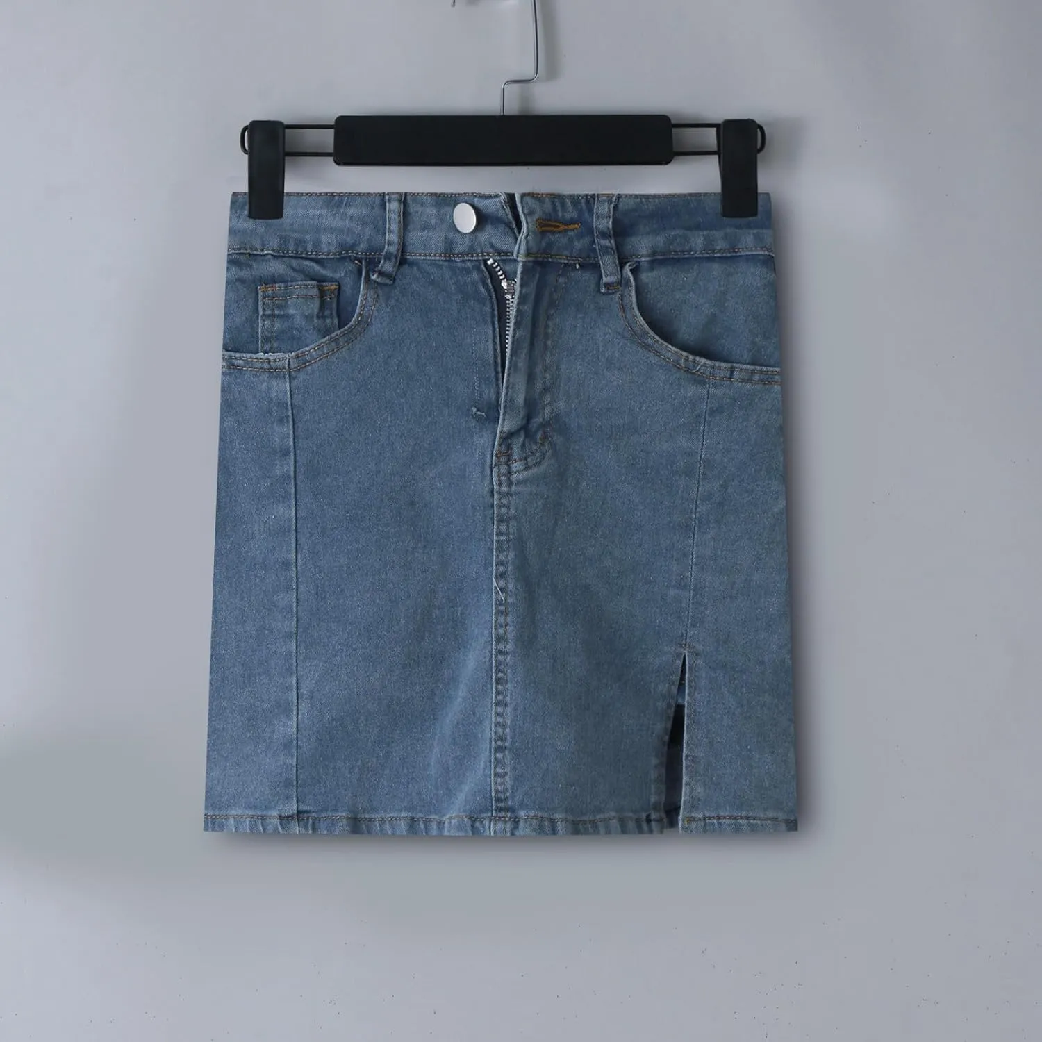 Skorts Skirts for Women Trendy Denim Casual Mini Skirt Side Slit High Waist Slim Fit Stretchy Teen Girls Jean Shorts