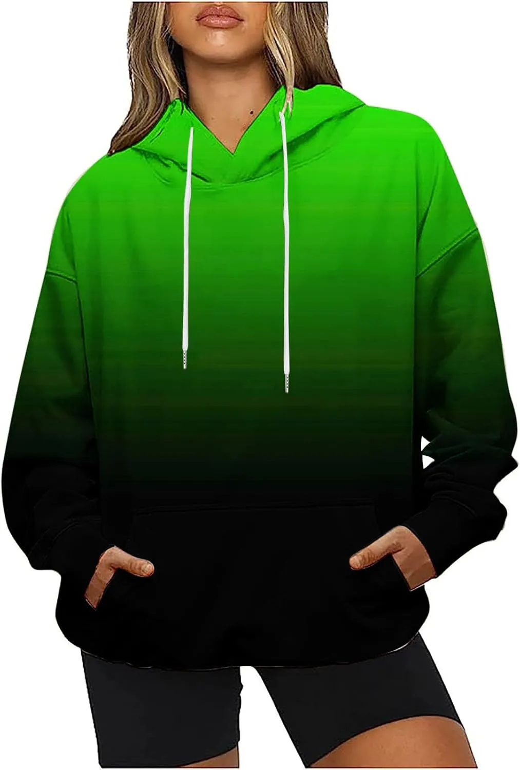 SMIDOW Oversized Hoodies For Women Trendy 2024 Gradient Plus Size Pullover Tops Teen Girls Fall Outfits Hooded Sweatshirt