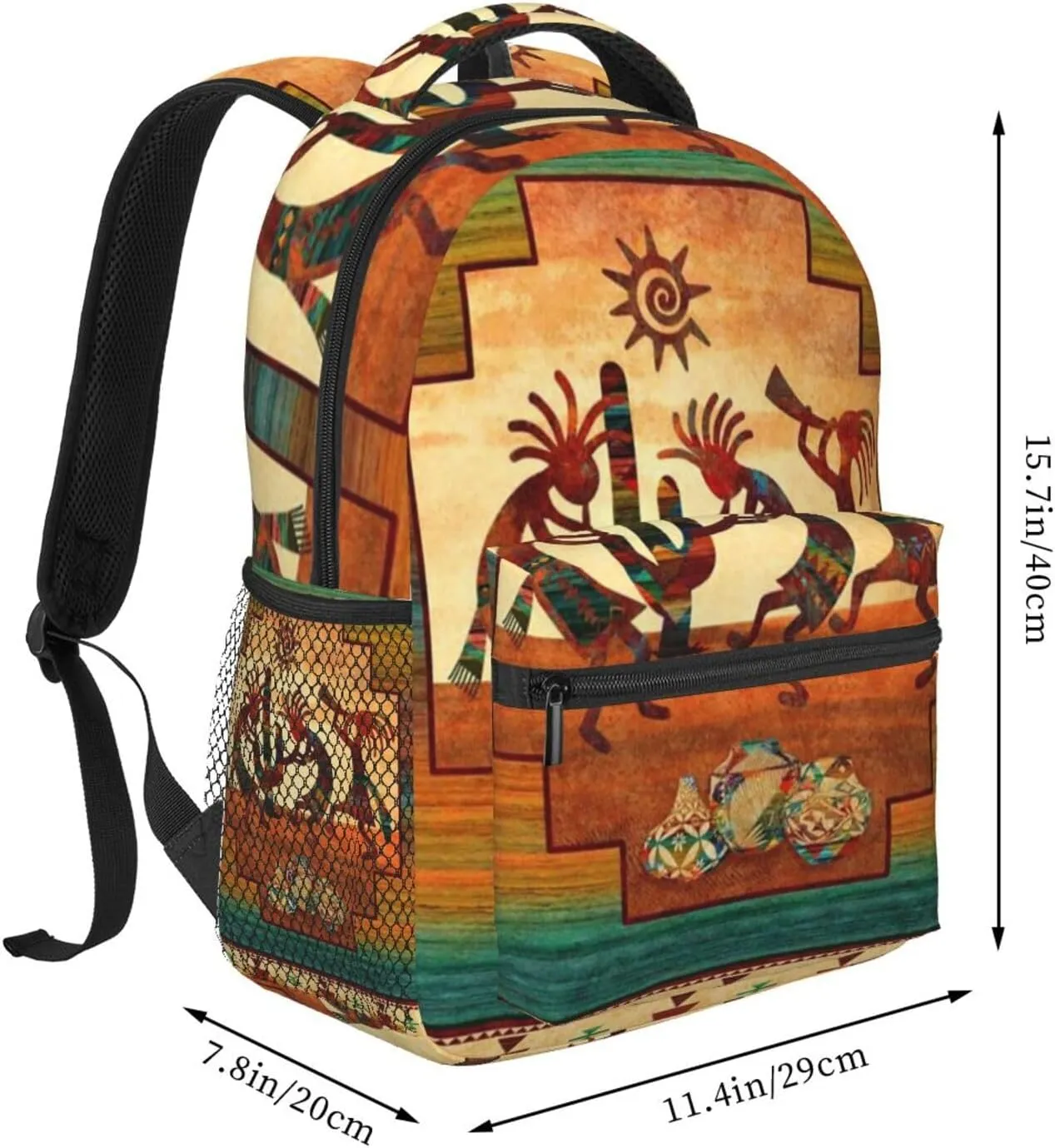 Southwest Native American Kokopelli Backpack Laptop Backpack Sports Travel Shoulder bag Light casual backpack