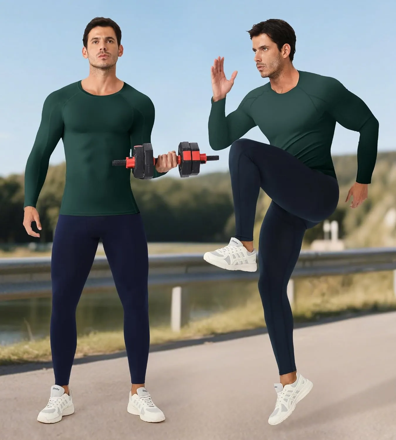 SPVISE Compression Shirt Men Long Sleeve, Cool Dry Men's Athletic Workout Running T-Shirt Tops, Sports Rash Guard Base Layer