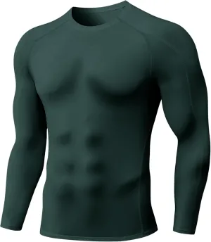 SPVISE Compression Shirt Men Long Sleeve, Cool Dry Men's Athletic Workout Running T-Shirt Tops, Sports Rash Guard Base Layer