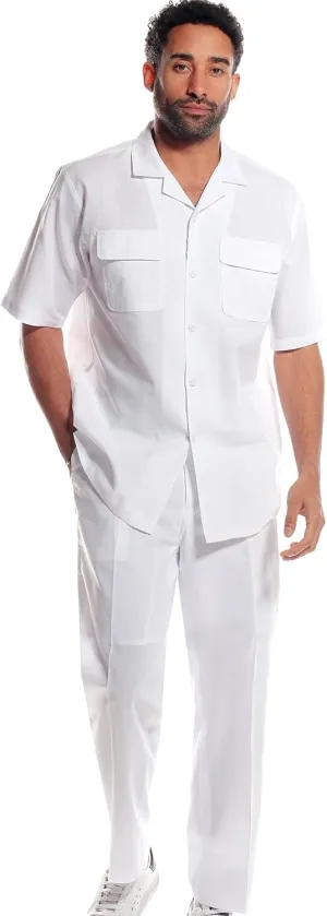 STACY ADAMS Men's Linen Shirt Pant Set