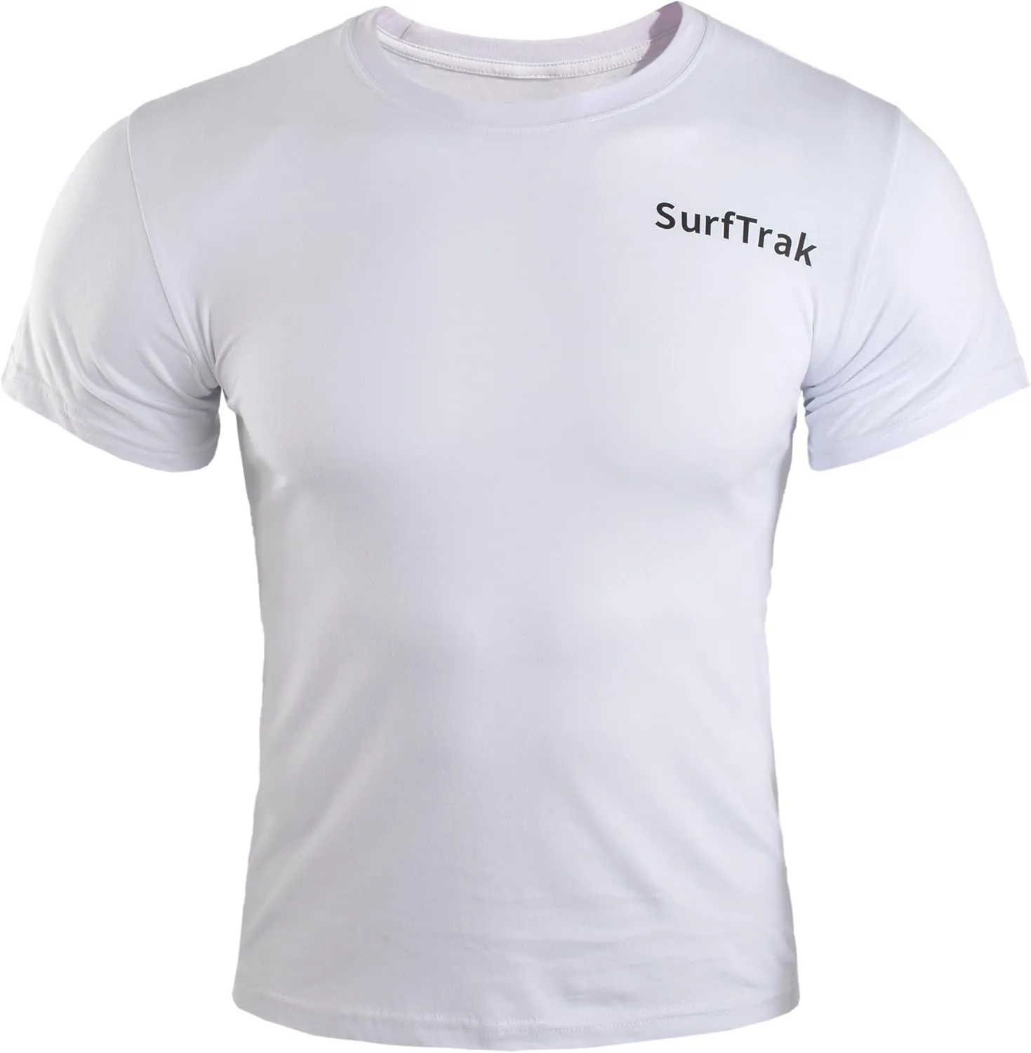 SurfTrak Men's Quick-Dry Performance T-Shirt Moisture Wicking Athletic Workout Tee Lightweight Breathable Sports Shirt for Running Gym Training White