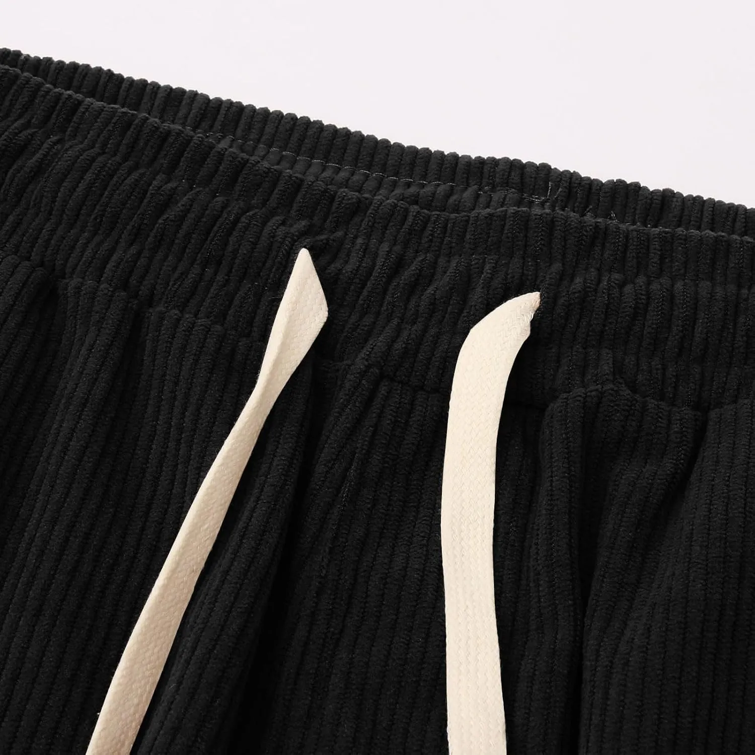 SUWBMHWE Corduroy Pants for Men Corduroy Baggy Wide Leg Joggers Pants Casual Cargo Pants Elastic Waist Sweatpants