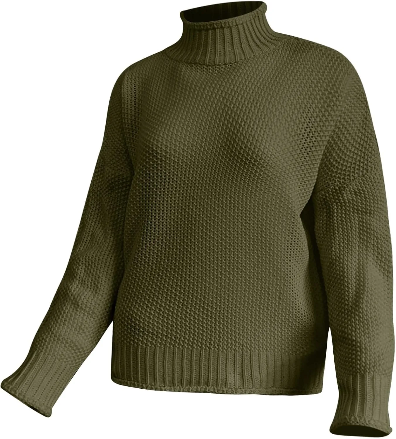 Sweaters for Women 2024 Trendy Plus Size Cable Knit Turtleneck Sweater Casual Fall Winter Long Sleeve Pullover Tops