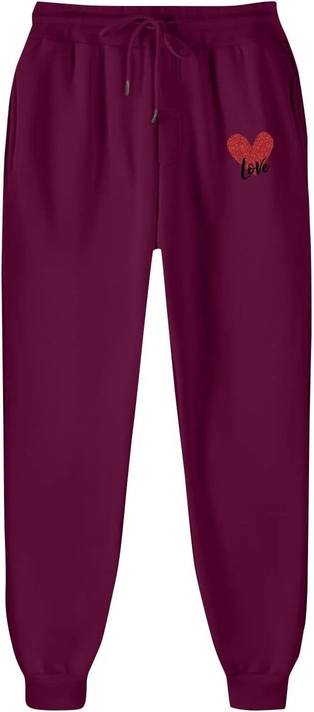 Sweatsuits Women 2 Piece Outfit Two Piece Tracksuit Sets Heart Print Hoodies and Sweatpants Fall Fashion Clothes 2025
