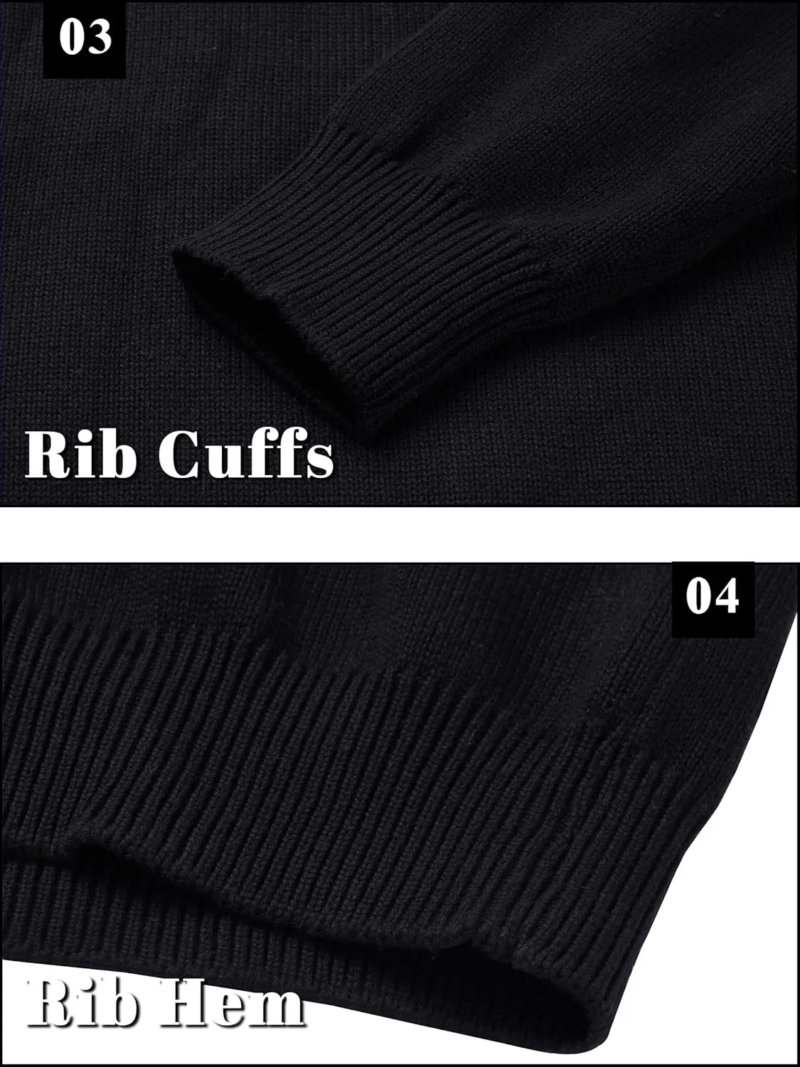 TACVASEN Mens Sweater Quarter Zip Pullover Cotton Long Sleeve Sweaters Striped Causal Pullovers Fall Winter Sweatshirt