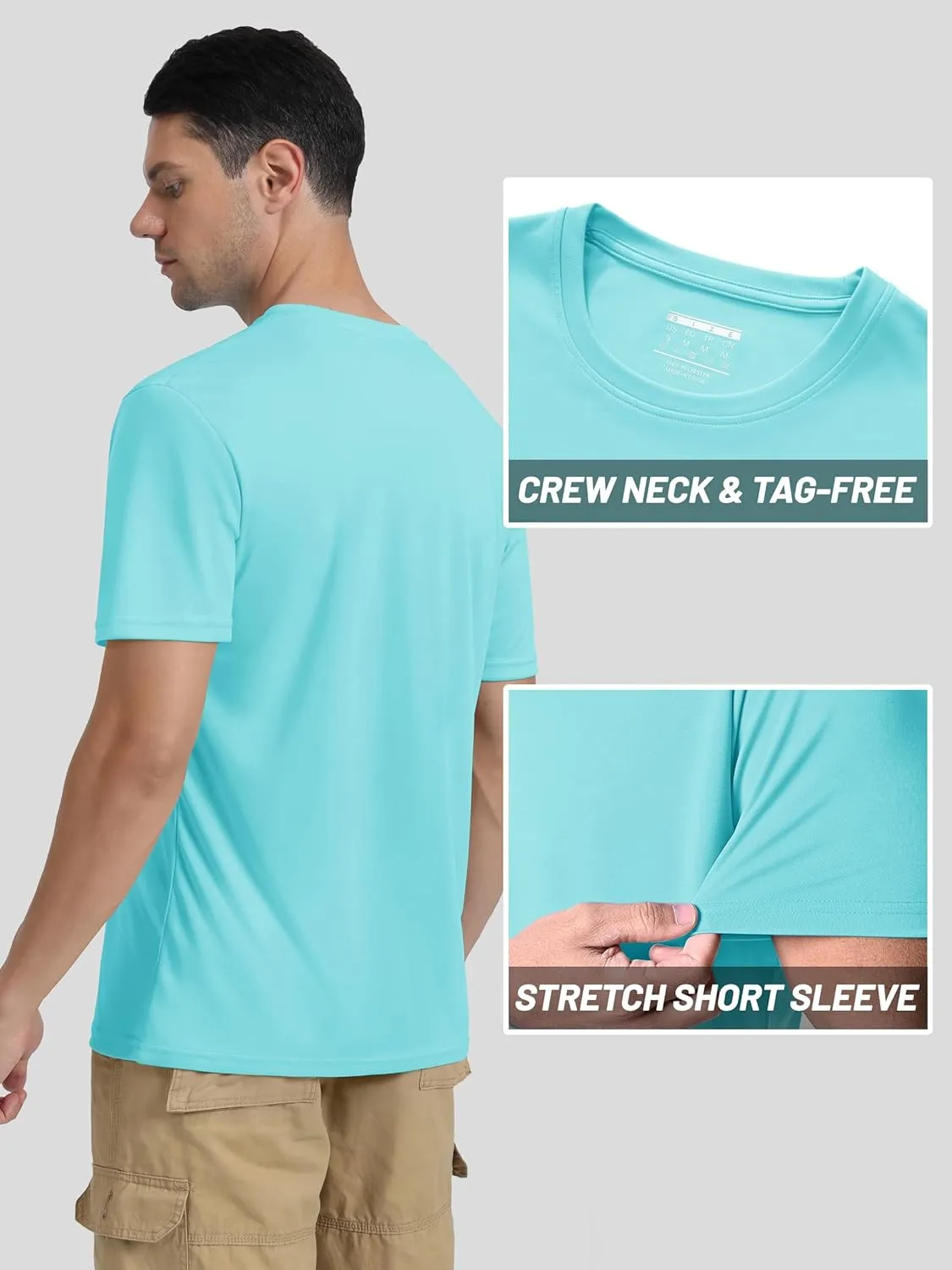 TACVASEN Swim Shirts for Men Rash Guard SPF Short Sleeve Sun T-Shirt UPF 50 Quick Dry Lightweight Fishing Water Shirt