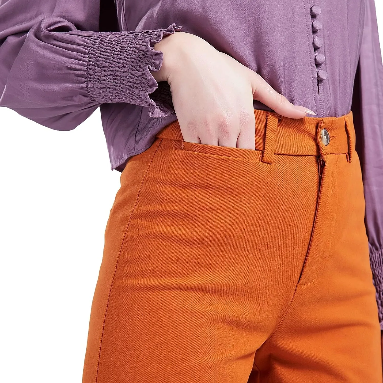 Taloyone High Waisted Casual Chino Pants for Women Work Trouser Slacks Women's Lounge Dress Pants