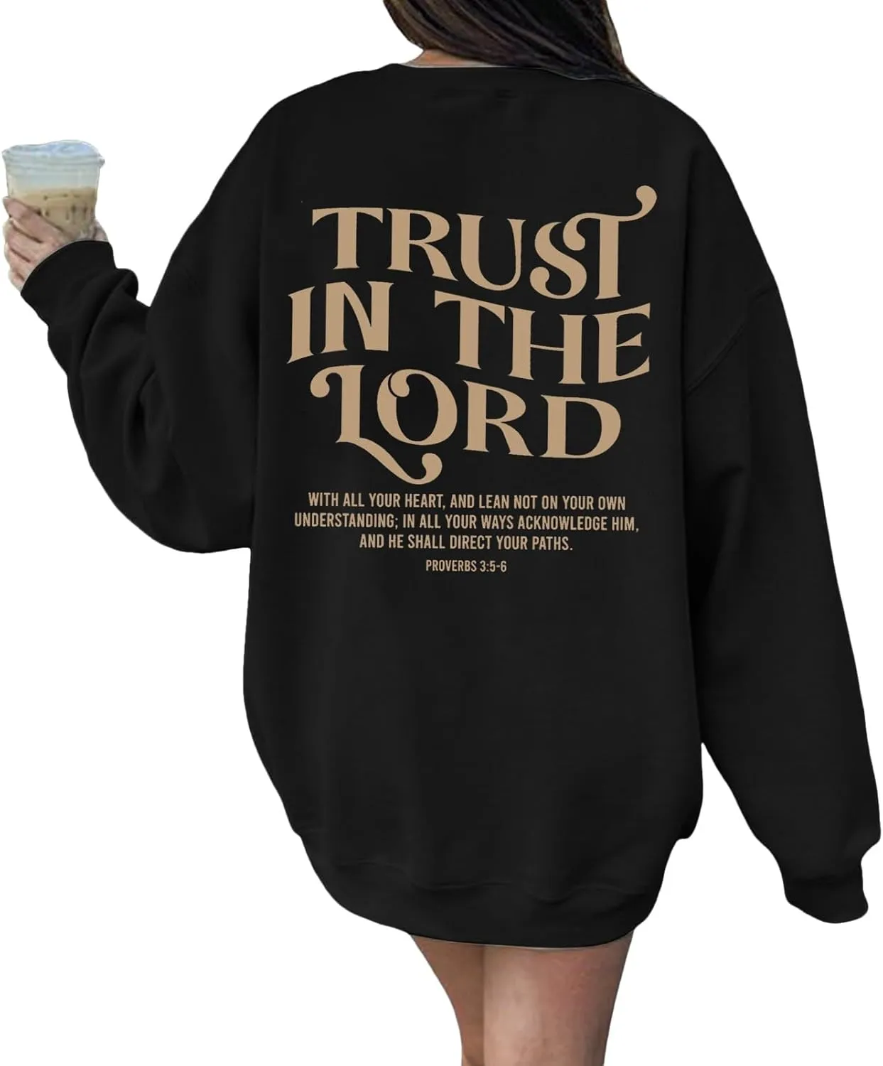 Trust in the Lord Christian Bible Verse Hoodies Jesus Saves Faith Sweatshirt Pullover Tops Harajuku Streetwear