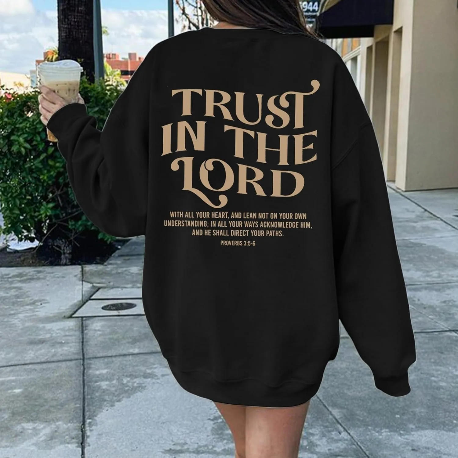 Trust in the Lord Christian Bible Verse Hoodies Jesus Saves Faith Sweatshirt Pullover Tops Harajuku Streetwear
