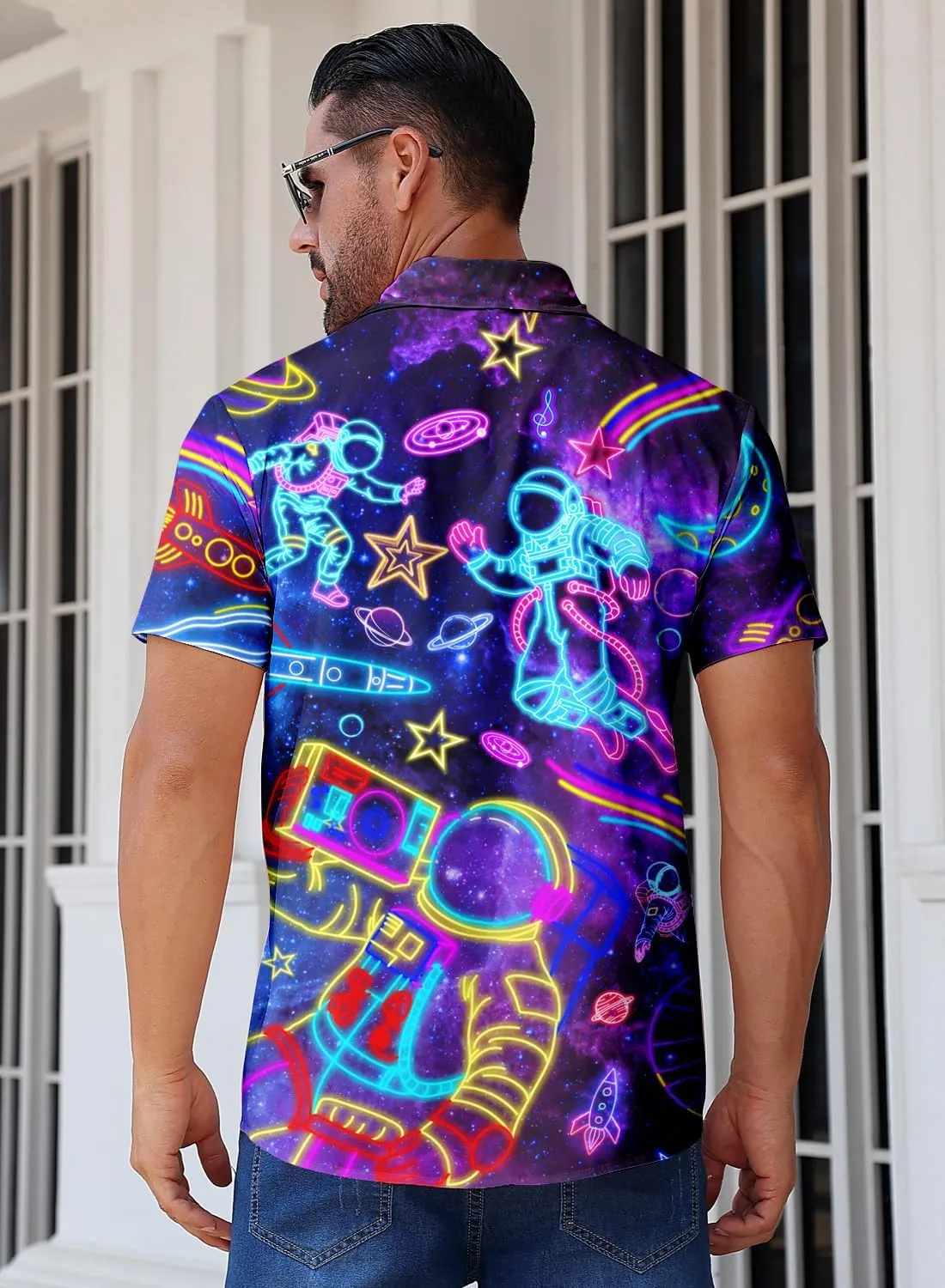 uideazone Mens Funny Hawaiian Shirts 3D Graphic Button Down Short Sleeve Tropical Holiday Beach Aloha Shirt