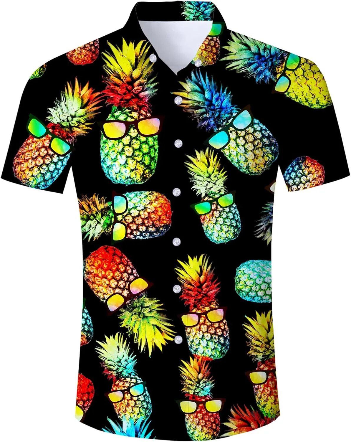 uideazone Mens Funny Hawaiian Shirts 3D Graphic Button Down Short Sleeve Tropical Holiday Beach Aloha Shirt