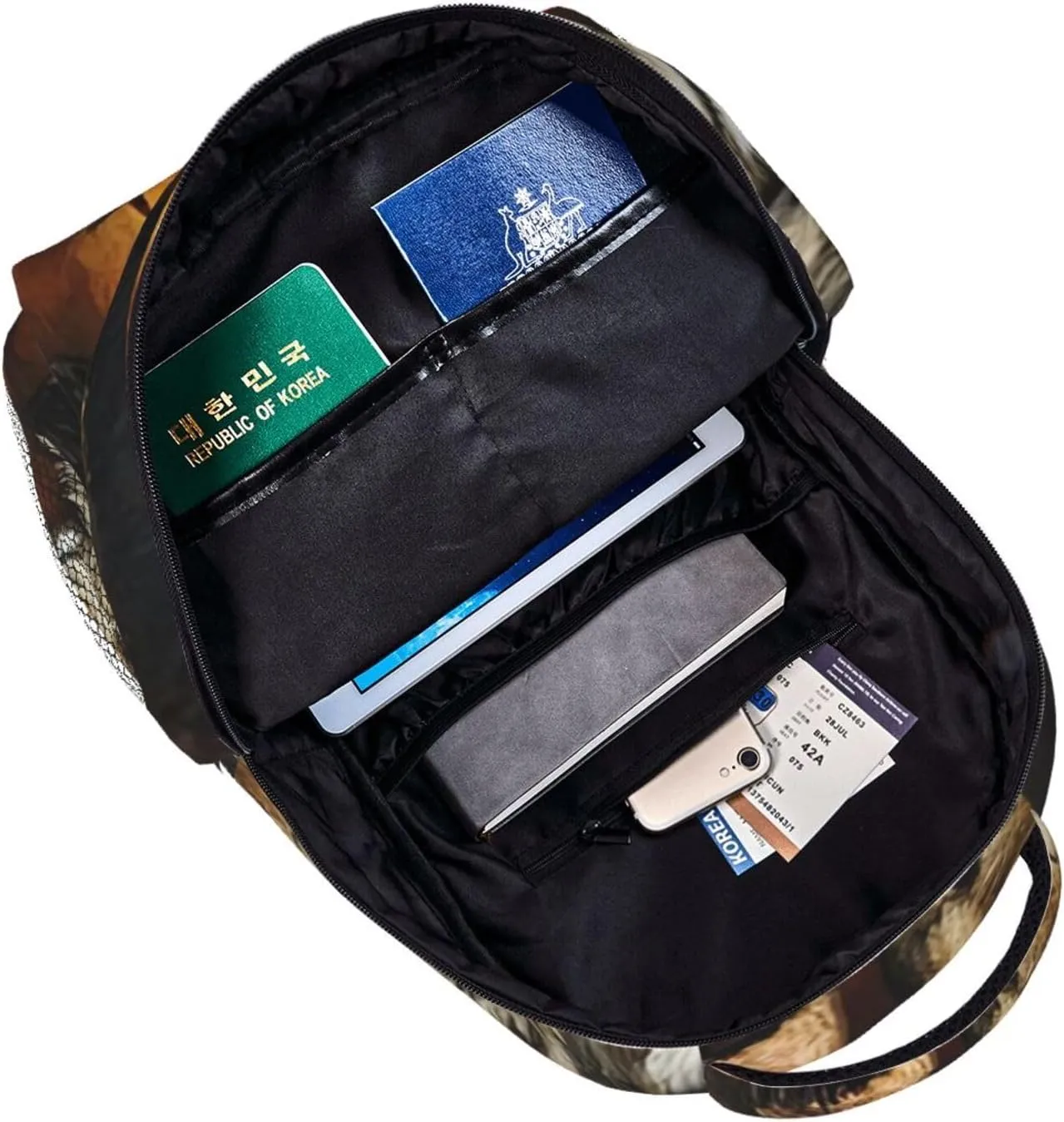 Under God Jesus Lion American Flag Backpack Laptop Backpack Sports Travel Shoulder bag Light casual backpack