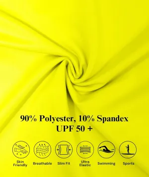 URBAN BUCK Mens Neon High Visibility Running Shirt - Lightweight Long Sleeve Workout Swim UPF50  Basic Sun T-Shirt for Men