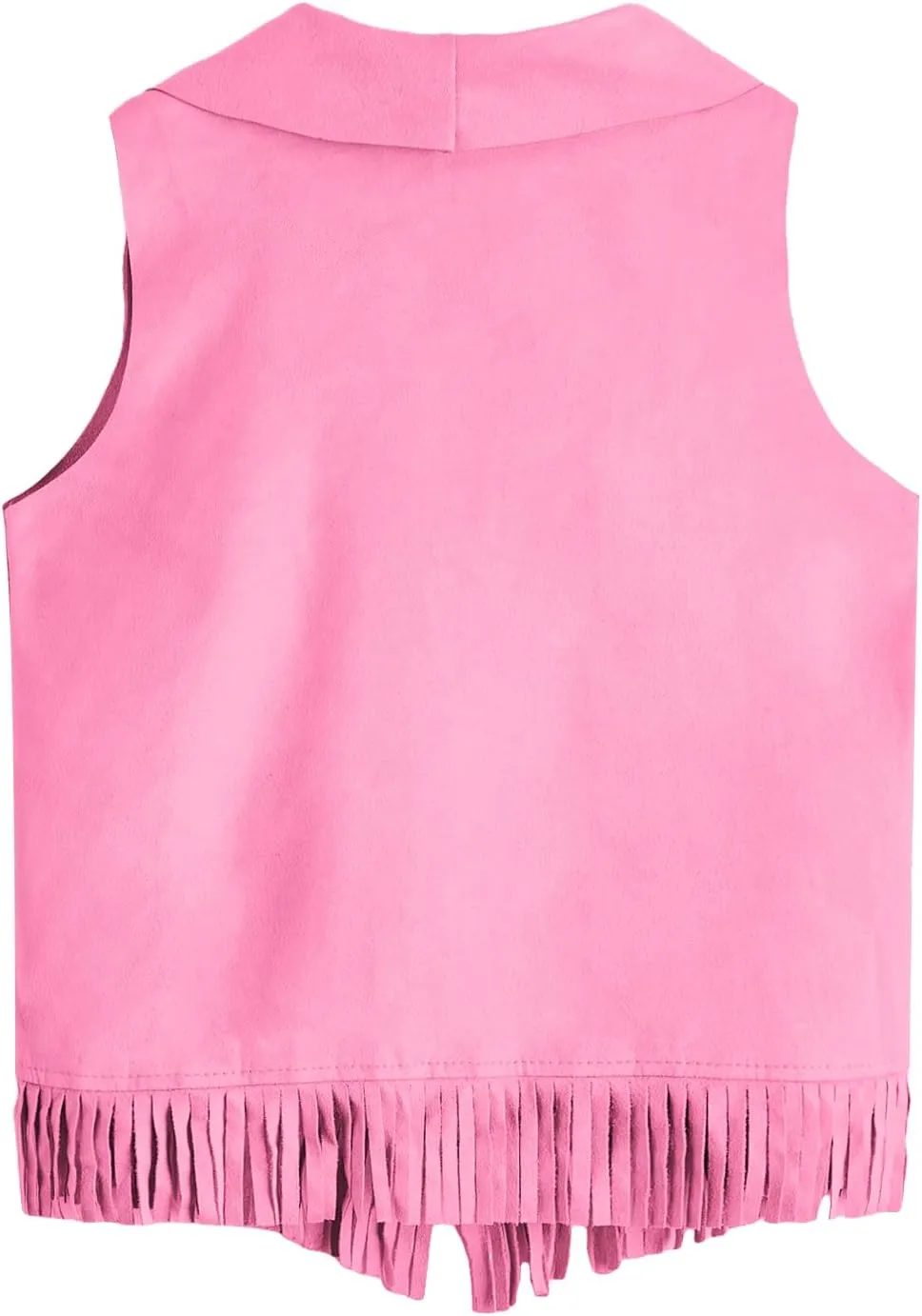 Verdusa Girl's Faux Suede Tassel Vest 70s Hippie Cardigan Cowgirl Fringe Jacket