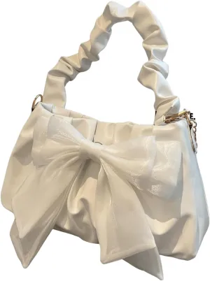 Verdusa Women's Bowknot Handbags Shoulder Bag Ruched Clutch Purses Bags