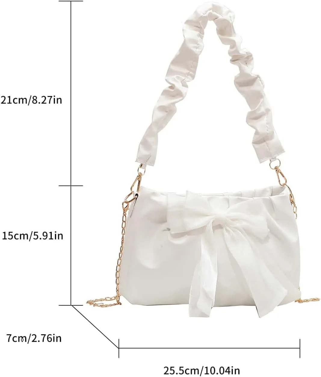 Verdusa Women's Bowknot Handbags Shoulder Bag Ruched Clutch Purses Bags