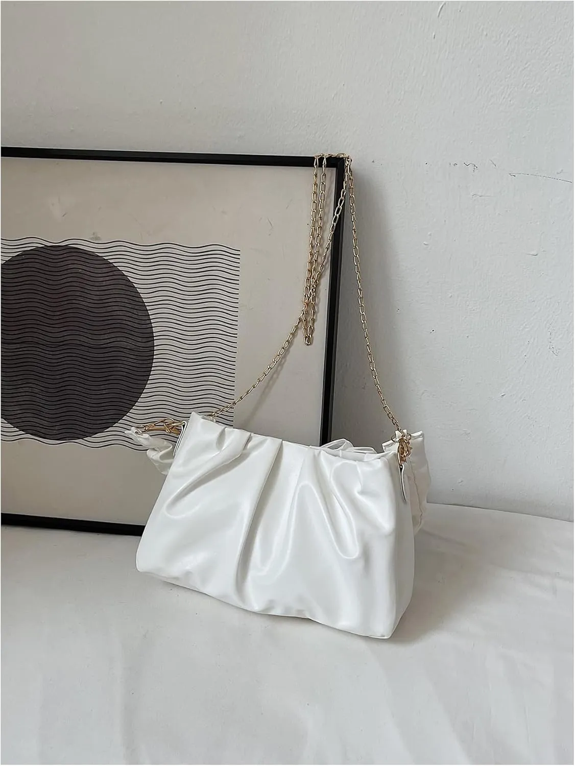Verdusa Women's Bowknot Handbags Shoulder Bag Ruched Clutch Purses Bags