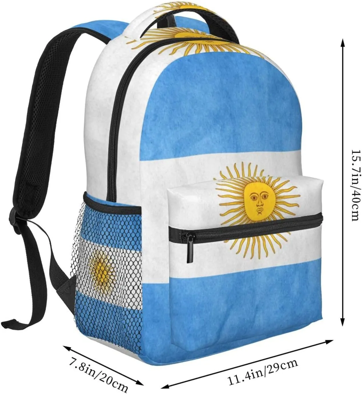 Vintage Argentina Flag Backpack Laptop Backpack Sports Travel Shoulder bag Light casual backpack