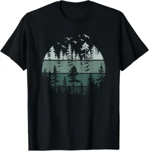Vintage Forest Trees Wildlife Nature T-Shirt