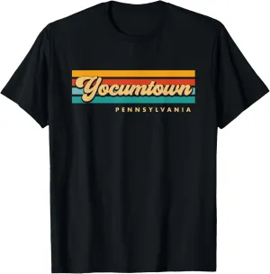 Vintage Sunset Stripes Yocumtown, Pennsylvania T-Shirt
