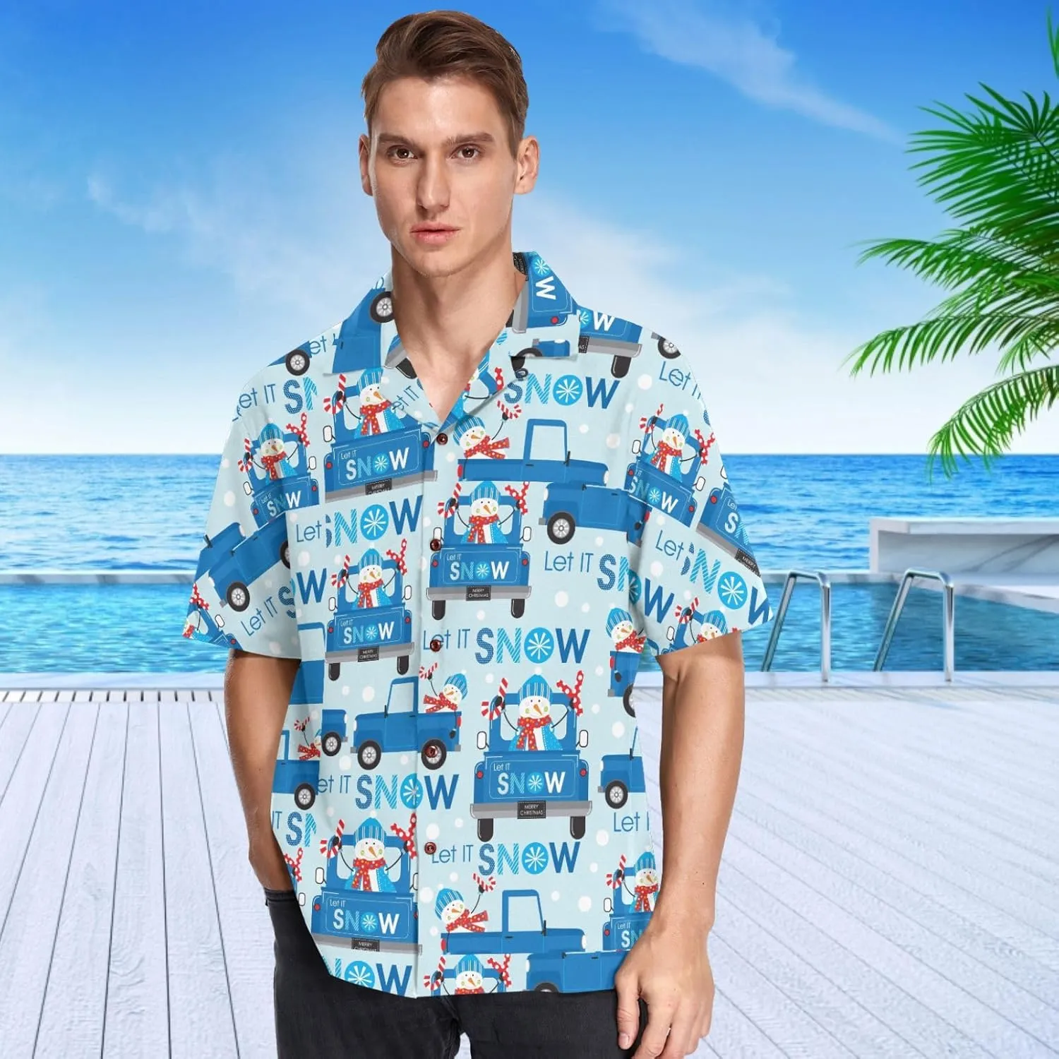 visesunny Hawaiian Bowling Shirts for Men Short Sleeve Regular Fit Summer Beach Casual Button Down Aloha Shirts S-3XL