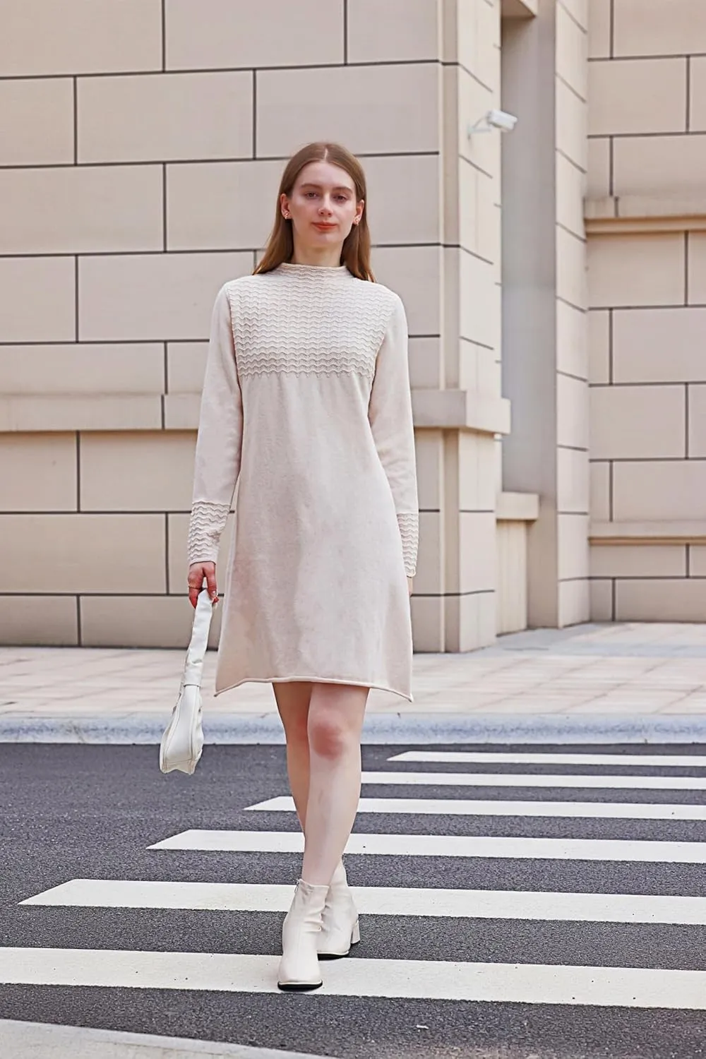 Wander Agio Womens Sweater Winter Warm Tops Sweater Dress for Women Fall Pullover Sweaters Fashion Long Skirt Over-The-Knee