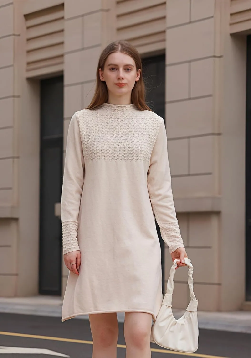 Wander Agio Womens Sweater Winter Warm Tops Sweater Dress for Women Fall Pullover Sweaters Fashion Long Skirt Over-The-Knee