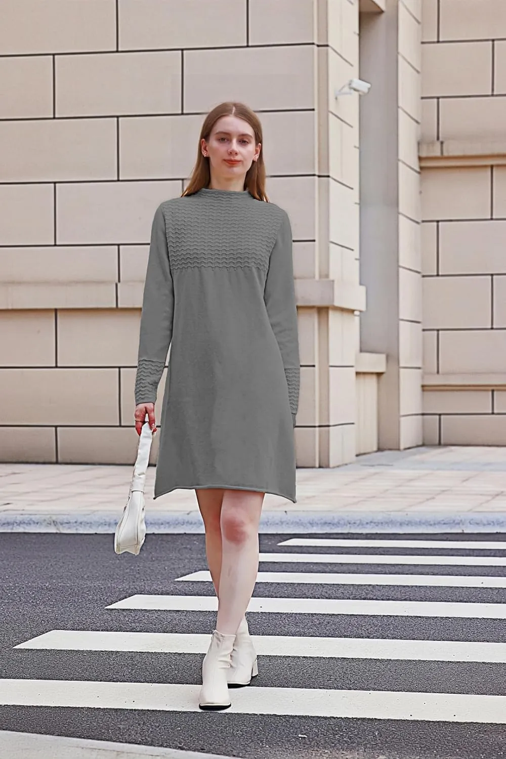Wander Agio Womens Sweater Winter Warm Tops Sweater Dress for Women Fall Pullover Sweaters Fashion Long Skirt Over-The-Knee