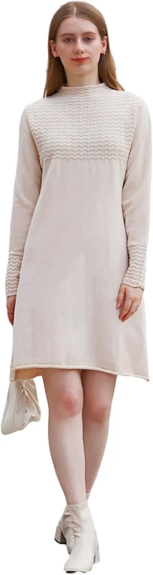 Wander Agio Womens Sweater Winter Warm Tops Sweater Dress for Women Fall Pullover Sweaters Fashion Long Skirt Over-The-Knee
